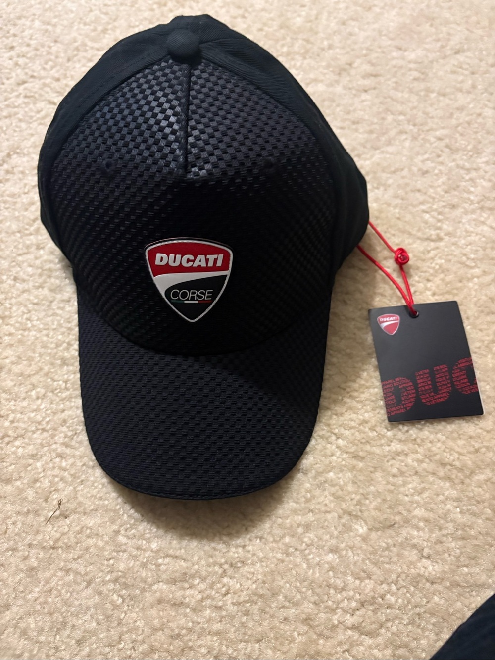 New authentic 100% Ducati Corse Black Logo Baseball Cap